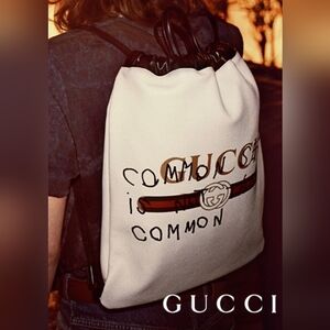 GUCCI 2 Way Coco Capitan  BACKPACK In Mystic White Leather